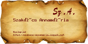 Szakács Annamária névjegykártya